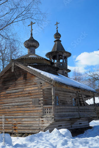 Ancient wooden Churches, house of North, Velikiy Novgorod, Russia photo