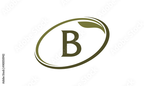 Swoosh Leaf Letter B