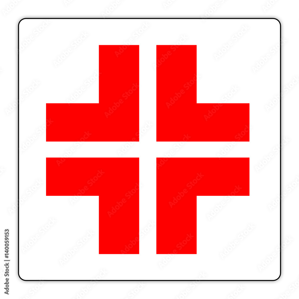 Obraz premium Panneau routier en Italie : Pharmacie