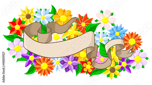 Banner mit floralem Hintergrund 