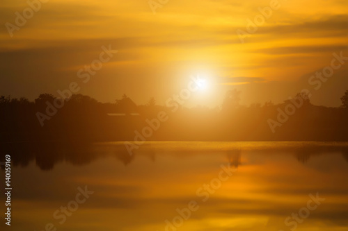Lake at sunset