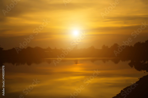 Lake at sunset