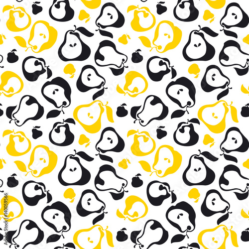 Pear fruit seamless pattern...
