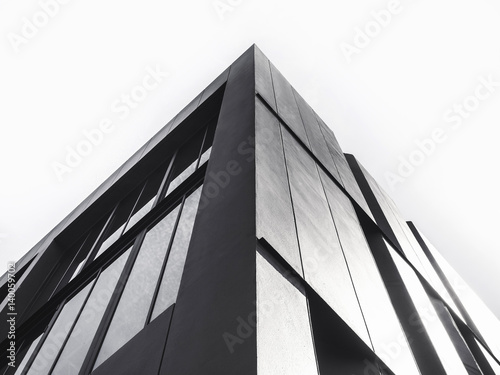 Architecture detail Modern Facade building Black and White photo
