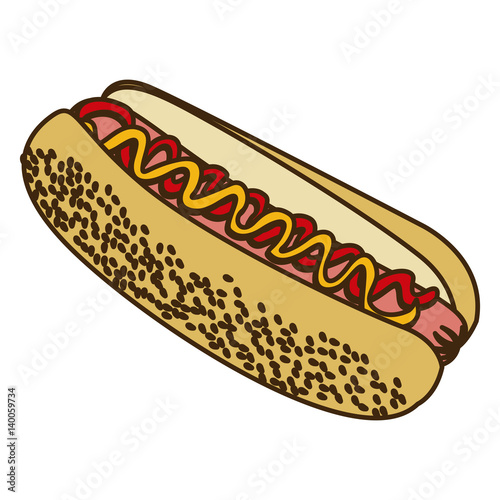 color figure with hot dog vector illustration © grgroup