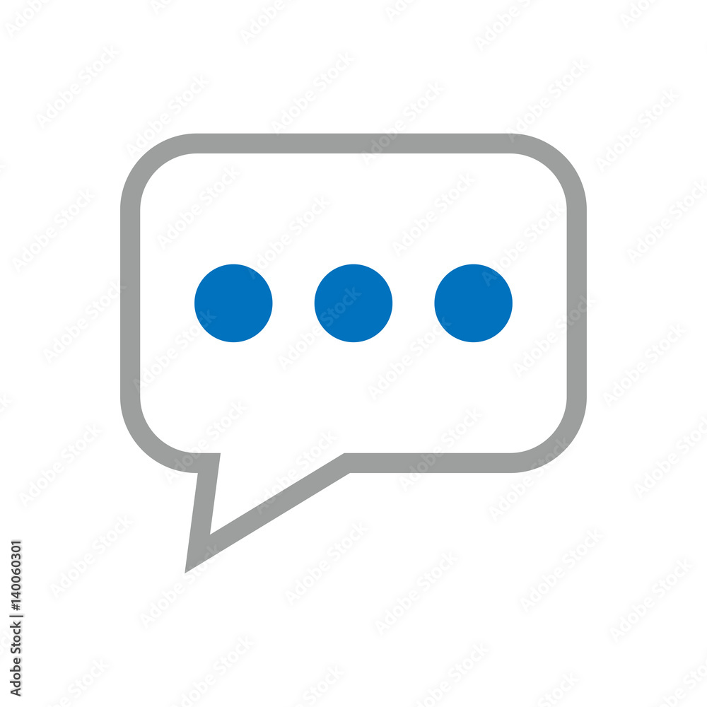 Icono plano silueta comentario cuadrado gris y azul en fondo blanco Icono plano silueta comentario cuadrado gris y azul en fondo blanco