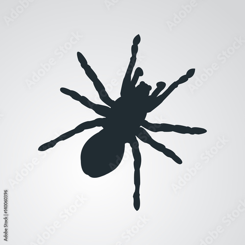 Icono plano silueta tarántula en fondo degradado
