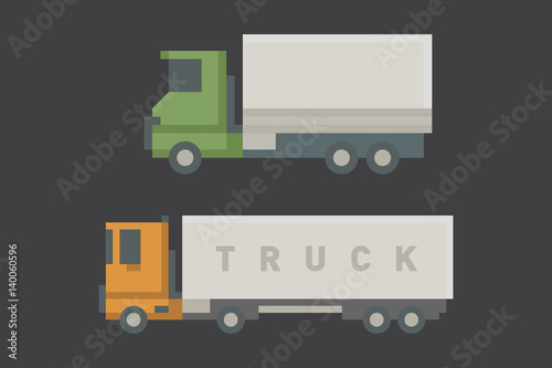 Trucks delivery vehicle vector.