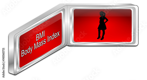 Body Mass Index Button - 3D illustration