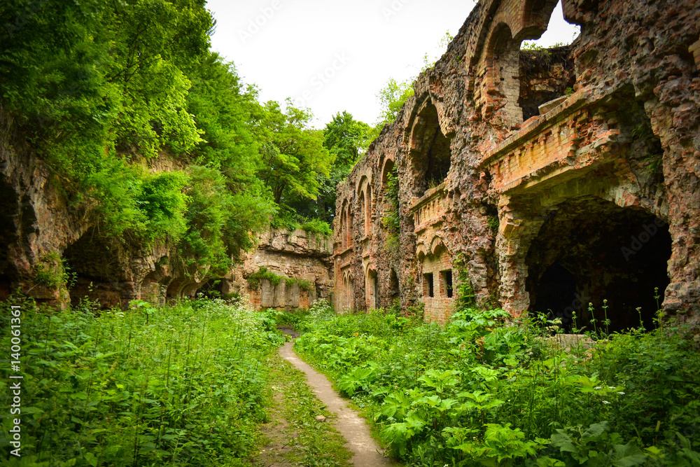 The ruins of the old military fort conquered by nature