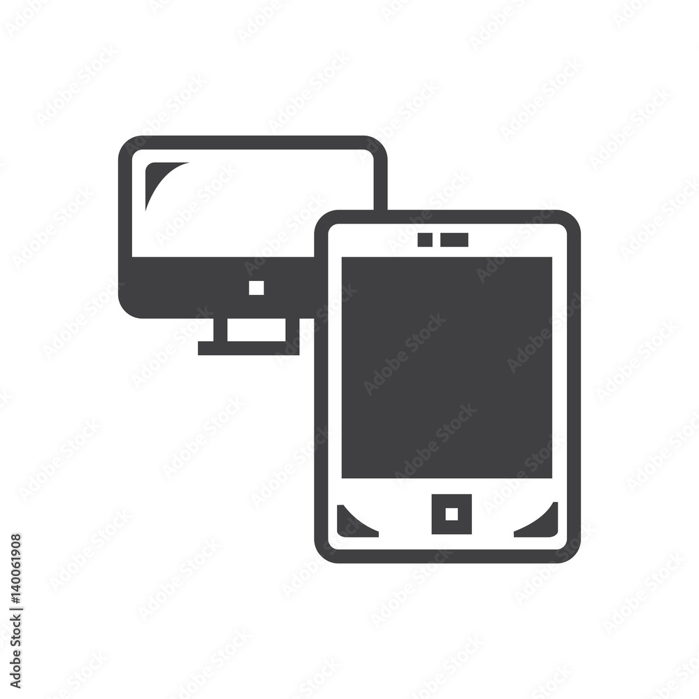 Computer and tablet Advertisement black icon Computer and tablet Advertisement black icon