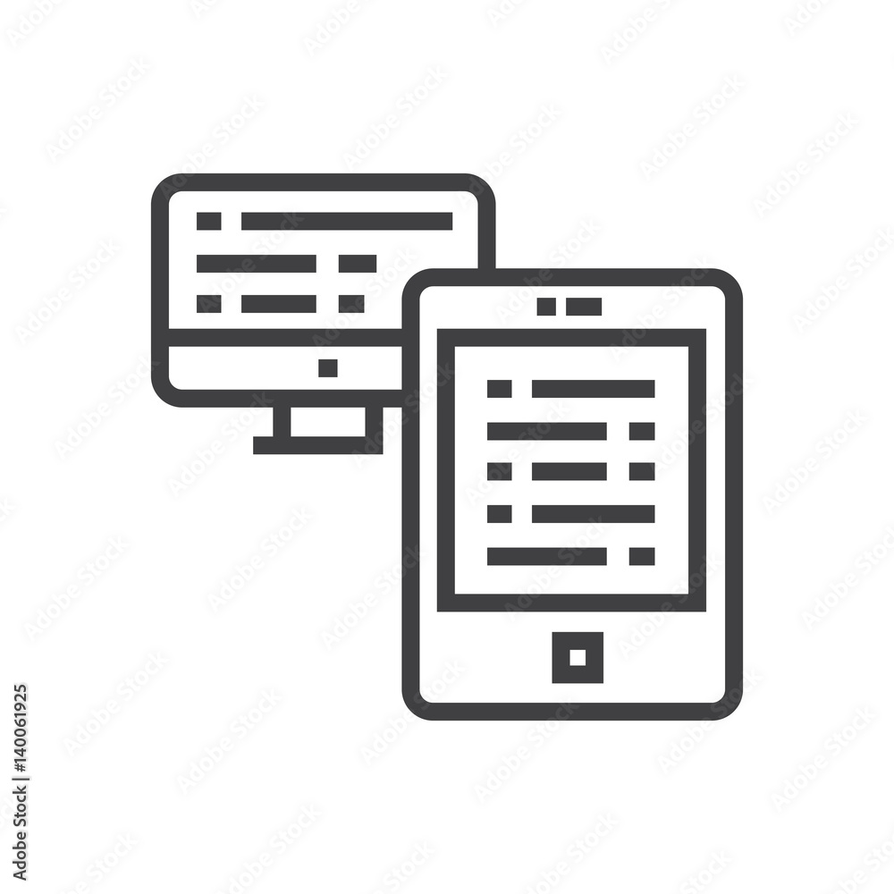 Computer and tablet Advertisement icon Computer and tablet Advertisement icon