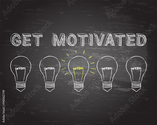 Get Motivated Light Bulbs Blackboard