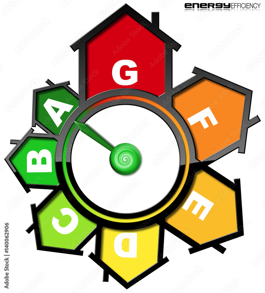 Energy Efficiency - Symbol in the Shape of Houses Energy Efficiency - Symbol in the Shape of Houses