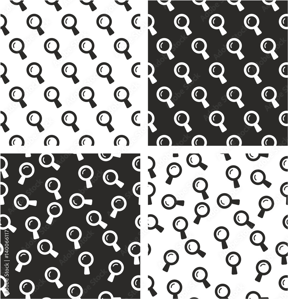Magnifying Glass for Science or Detective Work Aligned & Random Seamless Pattern Set Magnifying Glass for Science or Detective Work Aligned & Random Seamless Pattern Set