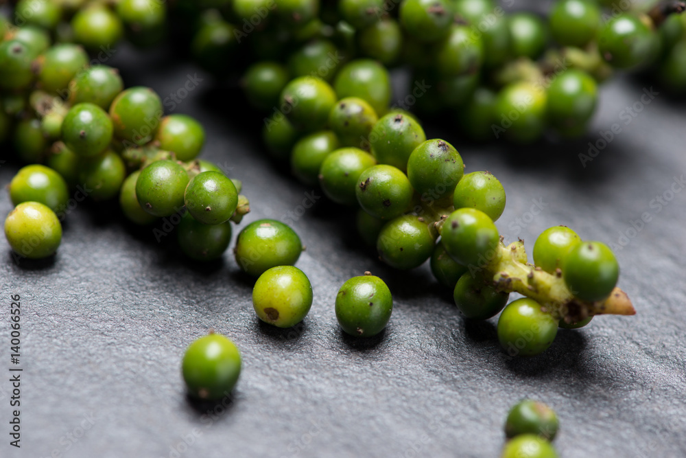 Fresh green pepper on dark background. Fresh green pepper on dark background.