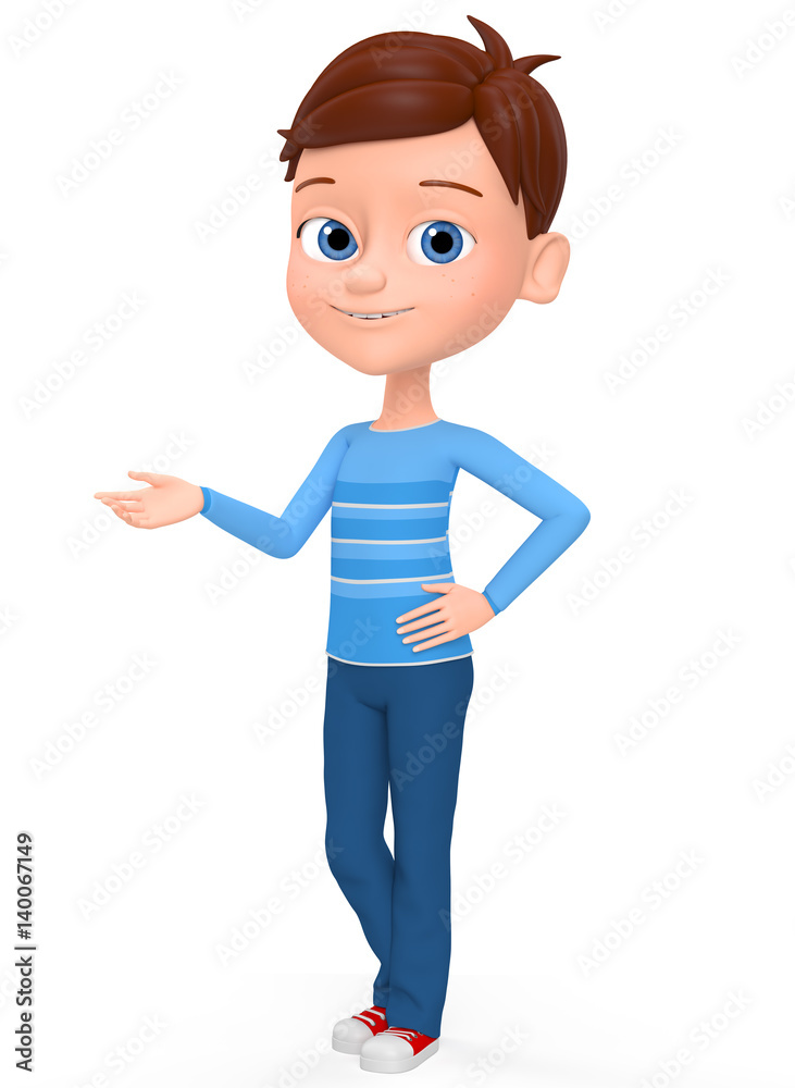 The boy on a white background. 3d render illustrations.