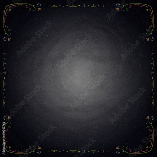 Chalkboard background with ornate elements