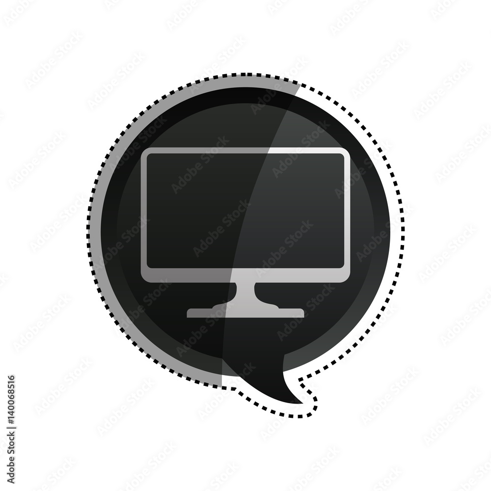 Fototapeta premium Computer screen technology icon vector illustration graphic design