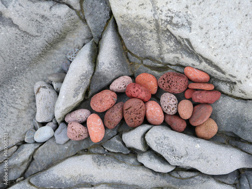 Strukturen von Basalt und Lavasteinen in Island photo