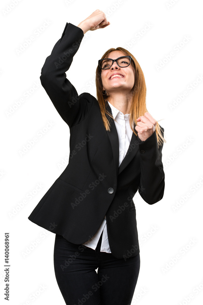 Lucky young business woman Lucky young business woman