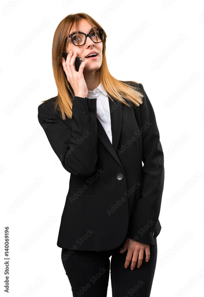 Young business woman talking to mobile Young business woman talking to mobile