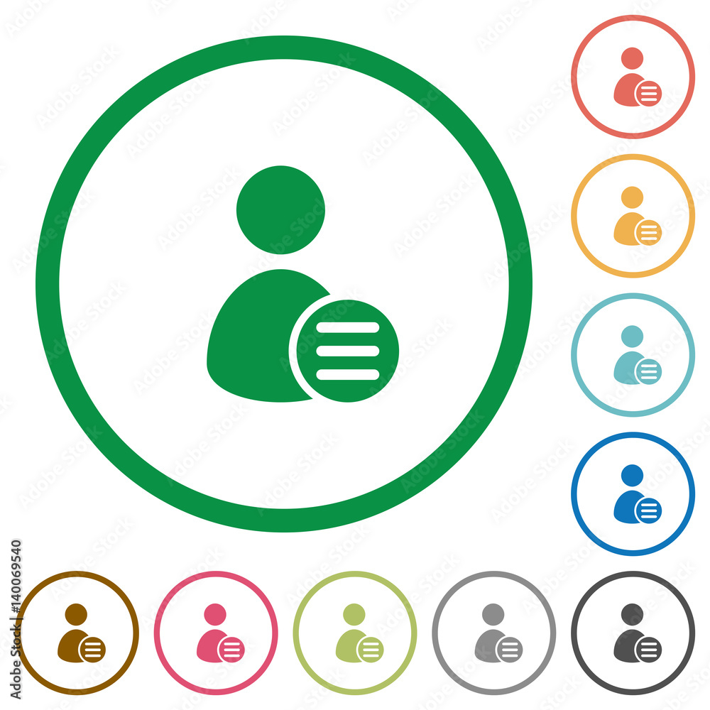 User account options flat icons with outlines User account options flat icons with outlines