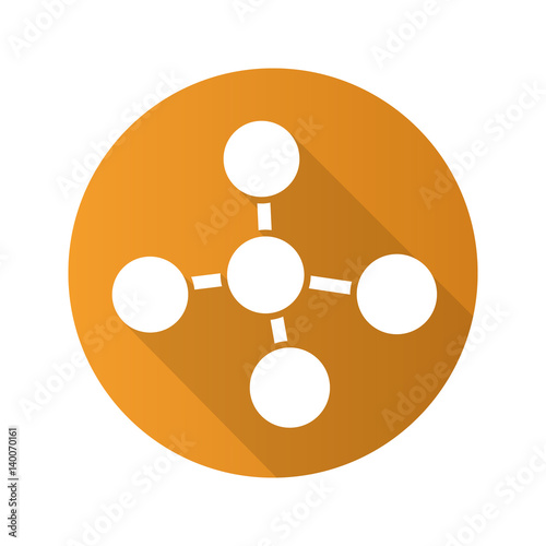Molecule flat design long shadow icon