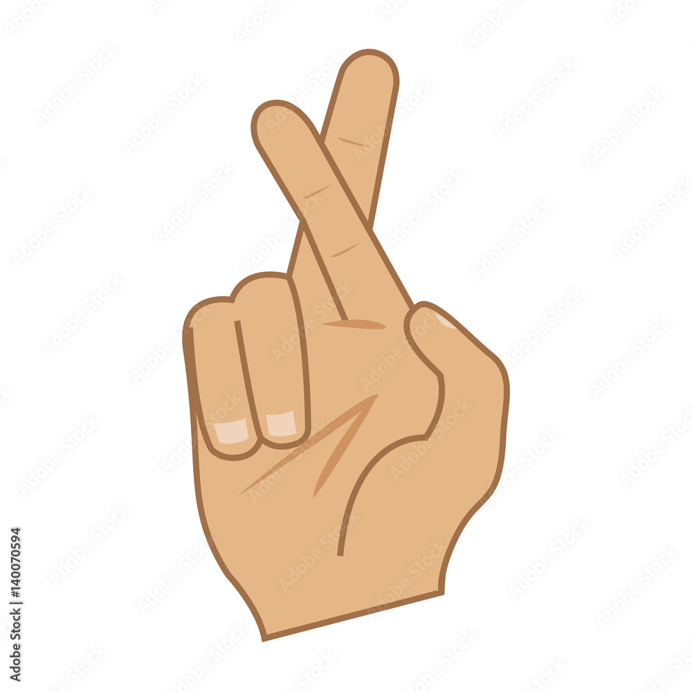 Hand crossing fingers. Vector illustration Hand crossing fingers. Vector illustration