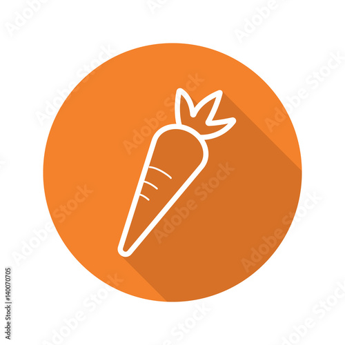 Carrot flat linear long shadow icon