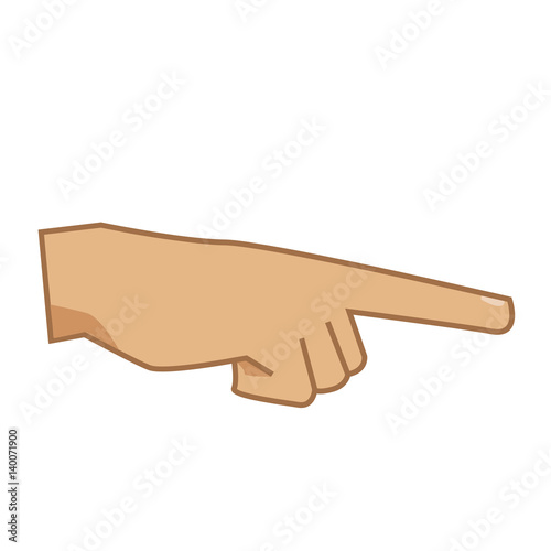 Hand pointing or pressing. Vector illustration