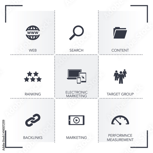 SEARCH ENGINE MARKETING ICON SET