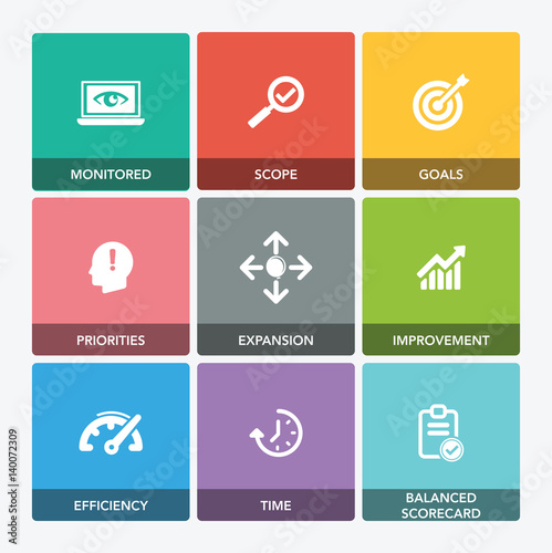 PERFORMANCE MANAGEMENT ICON SET