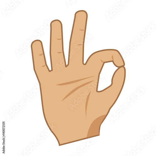 Hand in ok sign. Vector illustration