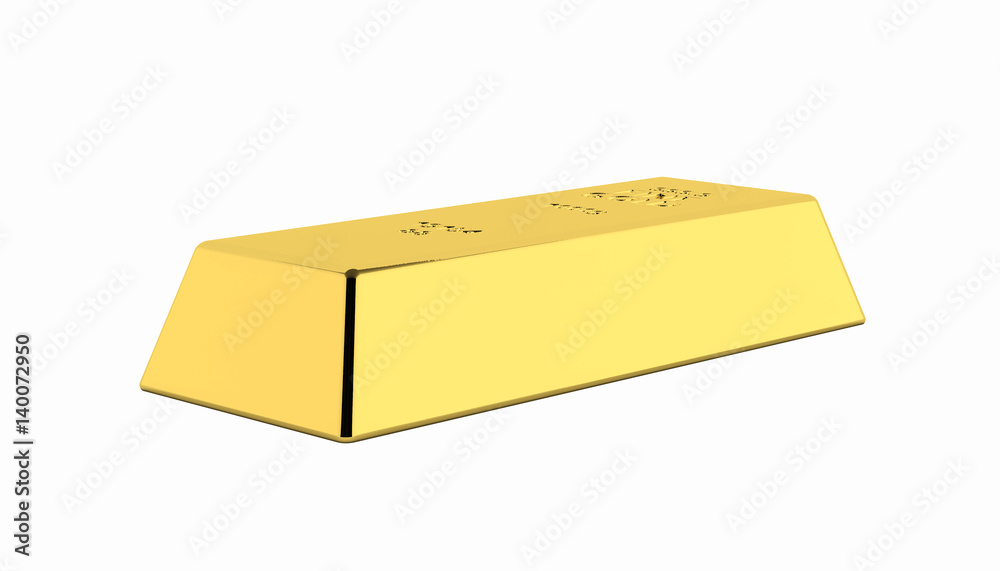 gold bar without shadow on white background 3d gold bar without shadow on white background 3d