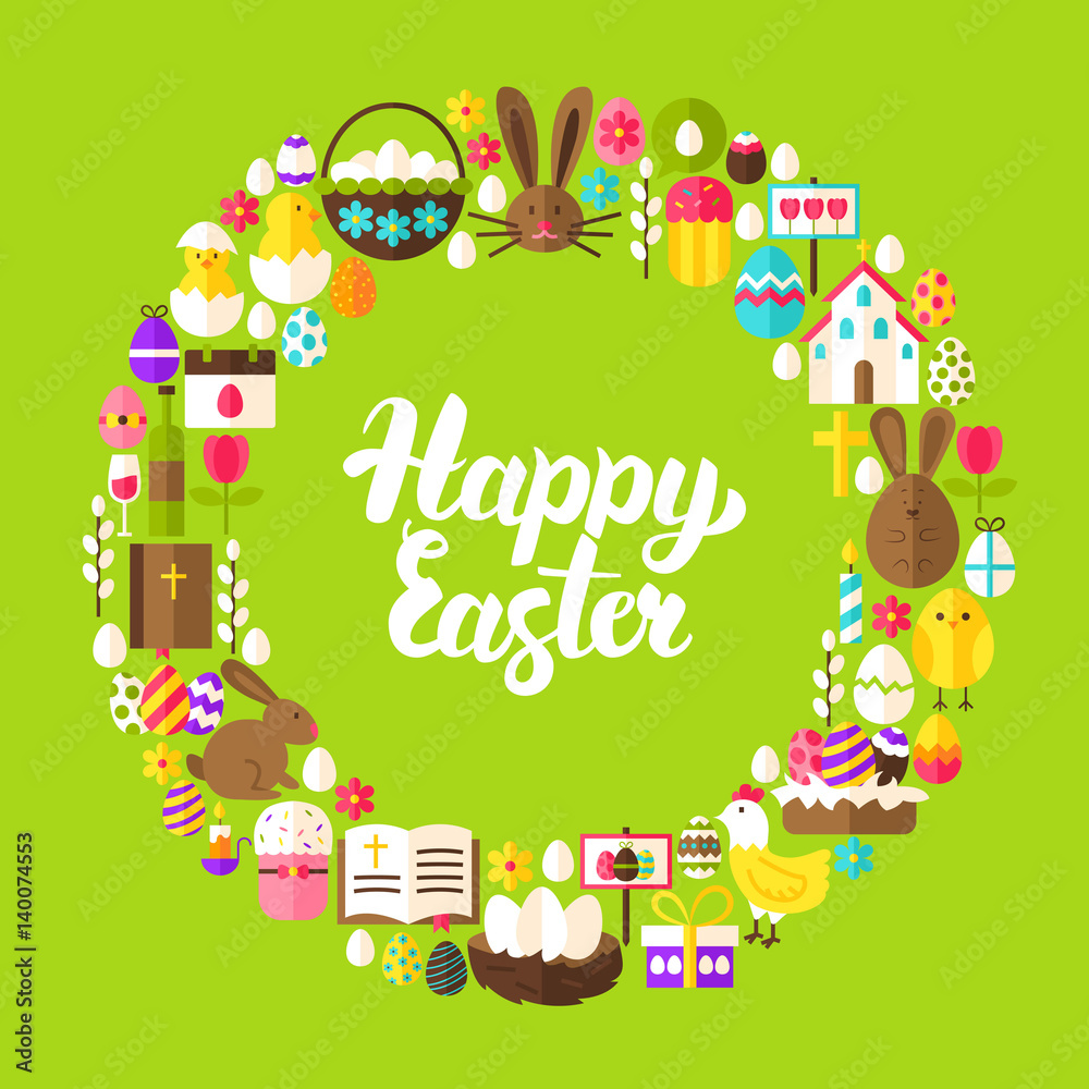 Easter Greetings Flat Circle Easter Greetings Flat Circle