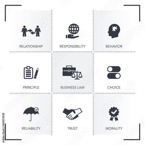 BUSINESS ETHICS ICON SET