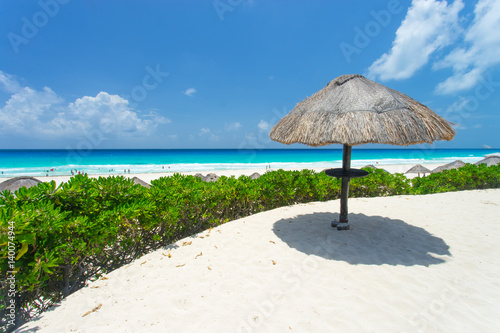 A Cancun Beach in the Caribbean  Mexico