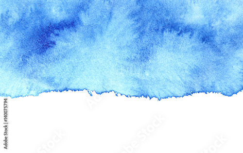 Foto Blue watercolor stain with isolated edge