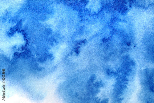 Blue diffused watercolor stains