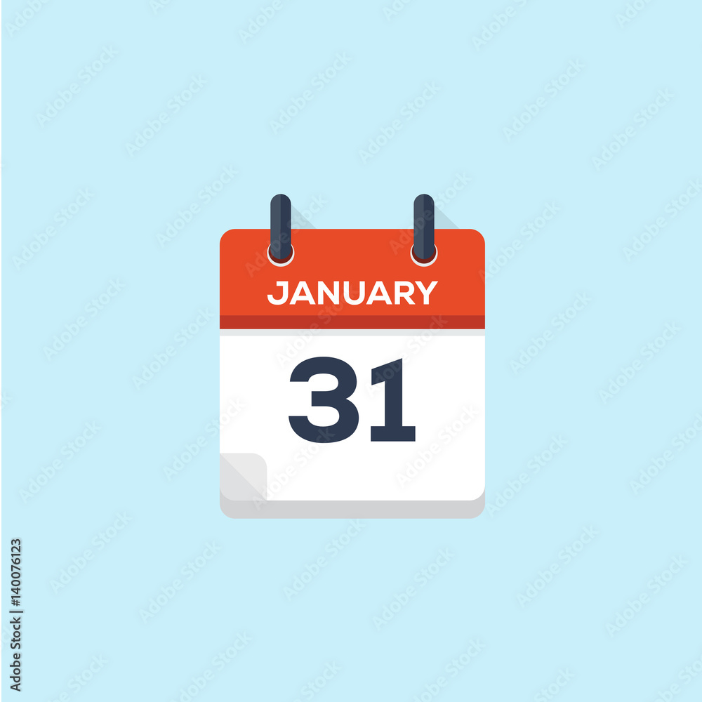 31. january calendar, vector illustration
