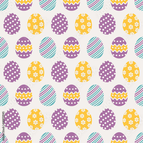 Easter seamless pattern with eggs. Vector background.