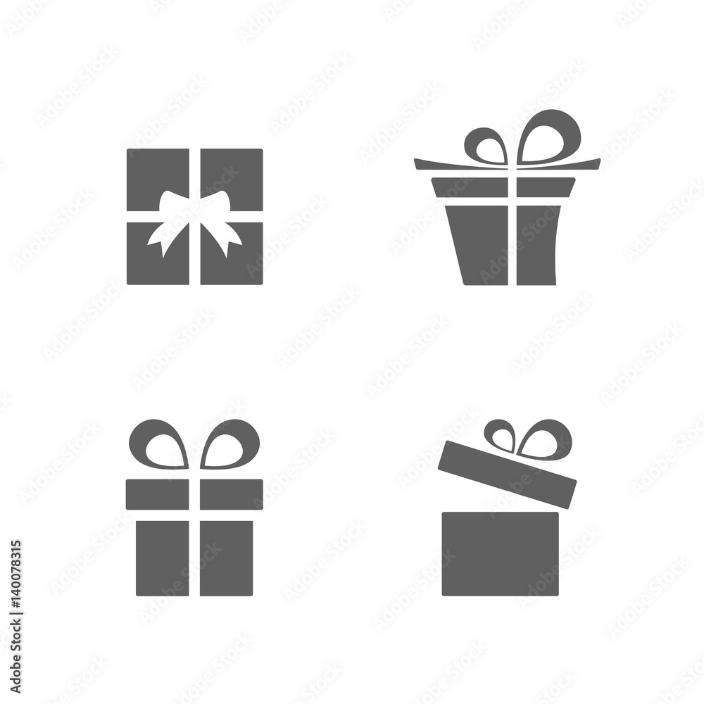Isolated gifts icons set on white background Isolated gifts icons set on white background