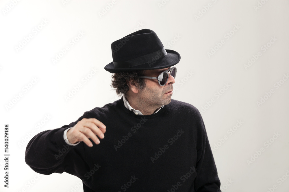 Man with a black hat Man with a black hat
