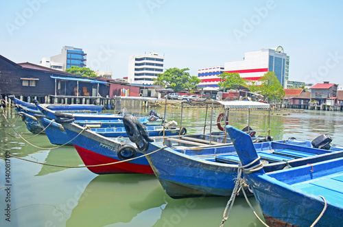 Water village boats