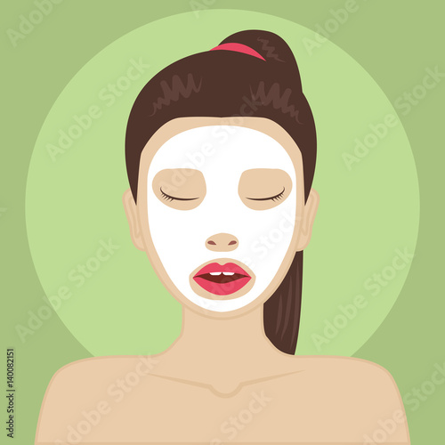 Beautiful woman with facial mask, beauty spa concept