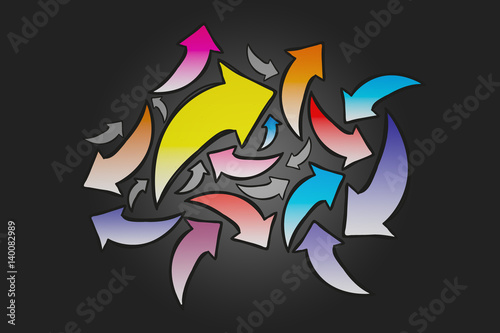 Cloud of arrows isolated on a background