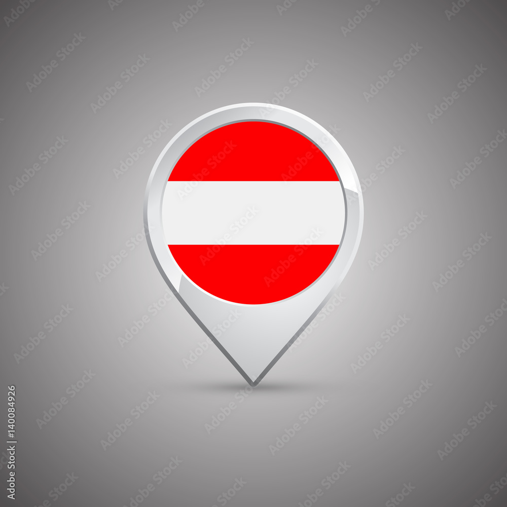 round location pin with flag of austria round location pin with flag of austria
