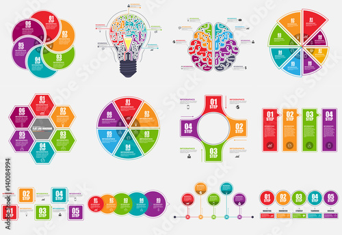 Set of business infographic elements vector