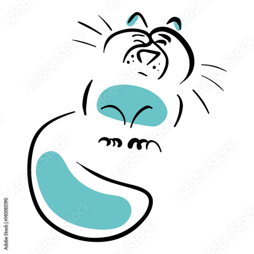 Cat covering his eyes